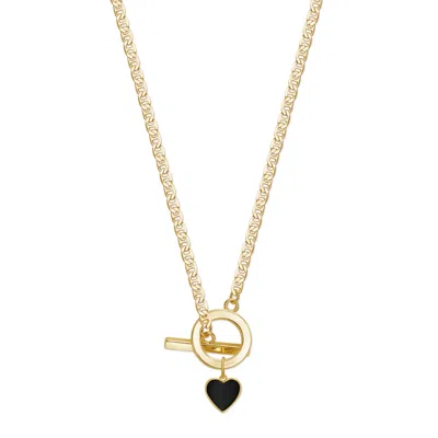 Rejected Hearts Club Women's Gold / Black Toggle Clasp Black Heart Necklace Gold Crush In Multi