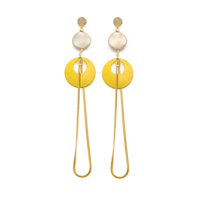 Rejected Hearts Club Women's Gold Devi Goddess Dangle Earrings