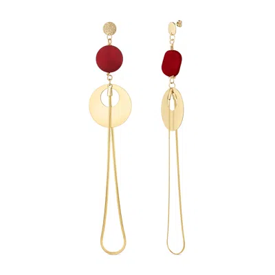 Rejected Hearts Club Women's Gold / Red Lalita Earrings In Multi