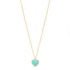 Rejected Hearts Club Women's Gold Single Hearted Girl Turquoise Necklace Magnetic Clasp Jewelry For Self-love In Gold