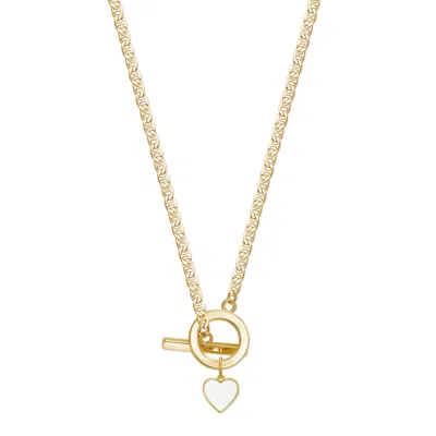 Rejected Hearts Club Women's Gold / White Toggle Clasp White Heart Necklace Gold Crush In Multi