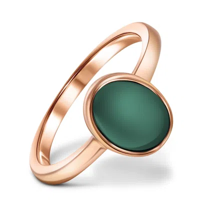 Rejected Hearts Club Women's Green Onyx Healing Rose Gold Stack Ring