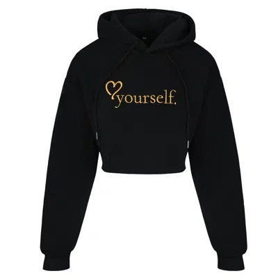 Rejected Hearts Club Women's Love Yourself Crop Hoodie Black