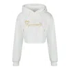 Rejected Hearts Club Women's Love Yourself Crop Hoodie White In White