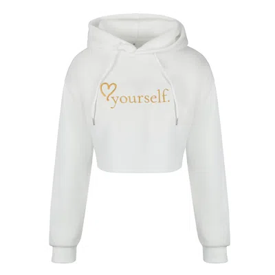 Rejected Hearts Club Women's Love Yourself Crop Hoodie White