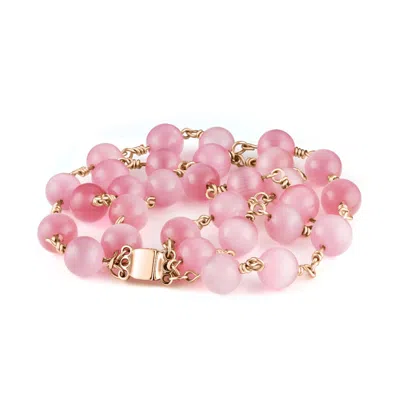 Rejected Hearts Club Women's Rosado Pink Glass Beaded Bracelet
