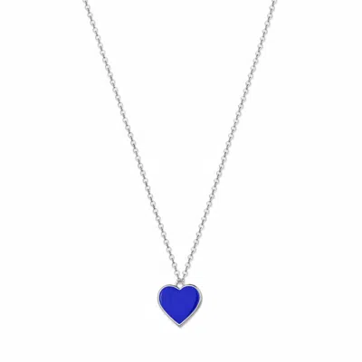 Rejected Hearts Club Women's Silver Radiant Heart Blue Pendant Necklace