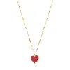 Rejected Hearts Club Women's Single Hearted Girl Red Necklace – Magnetic Clasp Jewelry For Self-love In Red