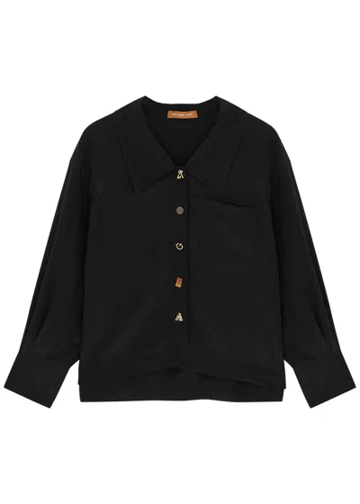 Rejina Pyo Akari Satin Shirt In Black
