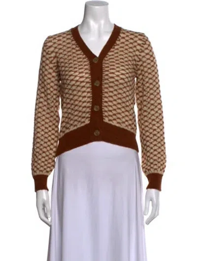 Pre-owned Rejina Pyo Alpaca Patterned Sweater W/ Tags In Brown/neutrals