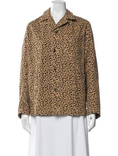 Pre-owned Rejina Pyo Animal Print Jacket In Brown