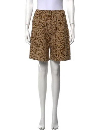 Pre-owned Rejina Pyo Animal Print Knee-length Shorts In Brown