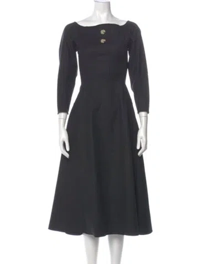 Pre-owned Rejina Pyo Bateau Neckline Midi Length Dress In Gray