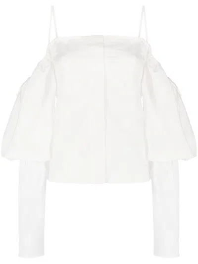 Rejina Pyo Bay Off-shoulder Cotton Blouse In White