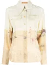 Rejina Pyo Horse-print Long Sleeve Shirt In Brown