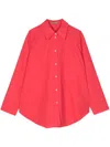 Rejina Pyo Caprice Organic Cotton Button-up Shirt In 粉色