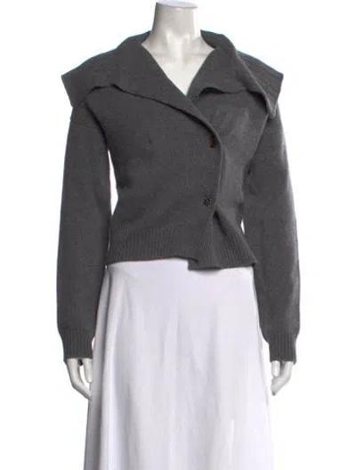 Pre-owned Rejina Pyo Cashmere Open Front Sweater In Grey