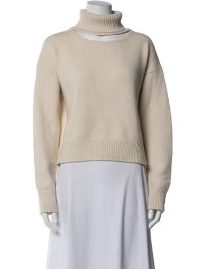 Pre-owned Rejina Pyo Cashmere Turtleneck Sweater In Neutrals