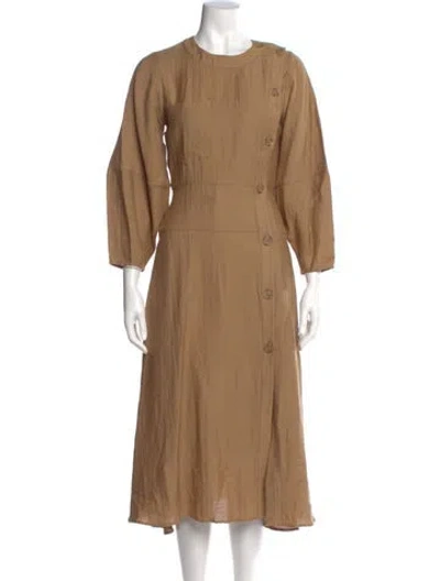 Pre-owned Rejina Pyo Crew Neck Long Dress W/ Tags In Brown