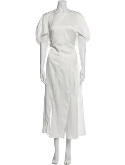 Pre-owned Rejina Pyo Crew Neck Long Dress In White