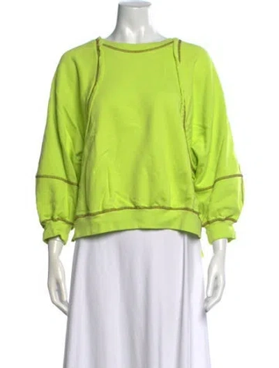 Pre-owned Rejina Pyo Crew Neck Long Sleeve Sweatshirt In Green