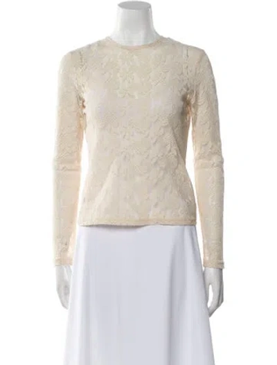 Pre-owned Rejina Pyo Crew Neck Long Sleeve Top In Neutral