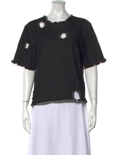 Pre-owned Rejina Pyo Crew Neck Short Sleeve Top In Black
