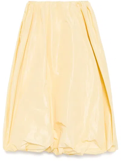 Rejina Pyo Flora High-waisted Puffball Midi Skirt In Yellow