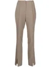 Rejina Pyo Front-slit Trousers In Brown