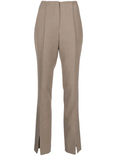Rejina Pyo Front-slit Trousers In Brown