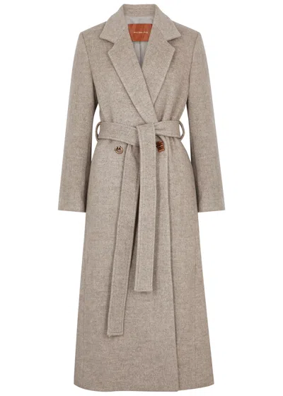Rejina Pyo Gracie Belted Wool-blend Coat In Brown