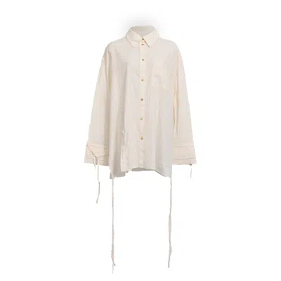 Pre-owned Rejina Pyo Hollis Shirt In Off-white Cotton In Neutral