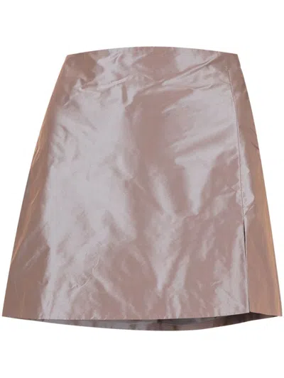 Rejina Pyo Minirock Mit Schillernden Wirkungen In Brown