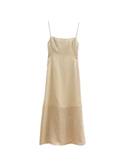 Rejina Pyo Kennedy Check Midi Dress In Neutral