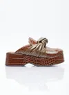 Rejina Pyo Knot Platform Mules In Brown