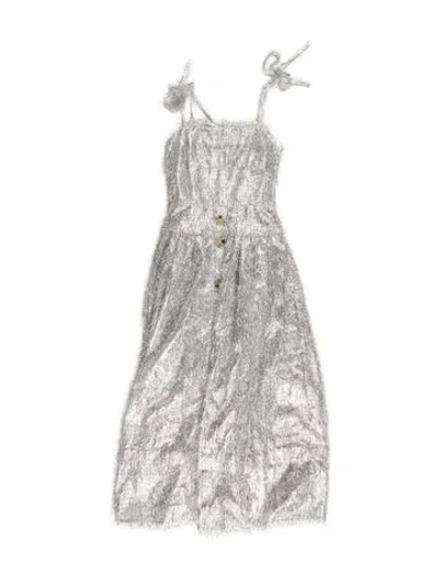 Pre-owned Rejina Pyo Lace Pattern Midi Length Dress In Silver