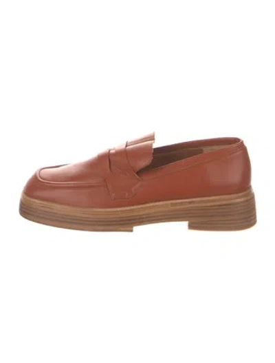Pre-owned Rejina Pyo Leather Loafers In Neutrals/orange
