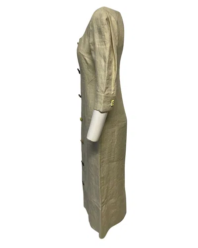 Rejina Pyo Leonie Midi Dress In Khaki Linen In Green