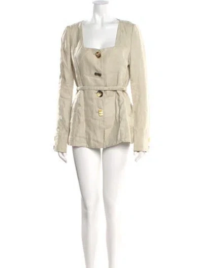 Pre-owned Rejina Pyo Linen Mini Dress In Neutral