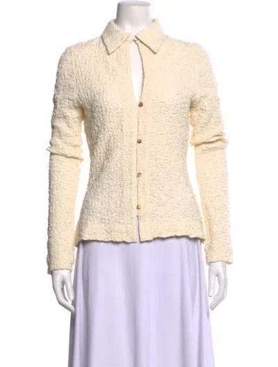 Pre-owned Rejina Pyo Long Sleeve Button-up Top W/ Tags In Neutrals