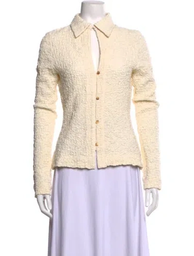 Pre-owned Rejina Pyo Long Sleeve Button-up Top W/ Tags In Neutrals