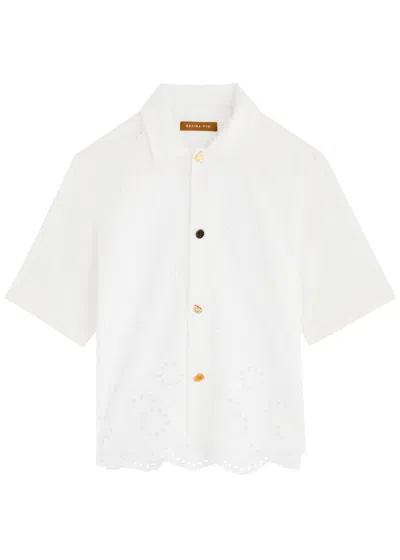 Rejina Pyo Marty Broderie Anglaise Cotton Shirt In Cream