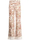 Rejina Pyo Nemy Renaissance-print High-rise Wide-leg Jeans In Brown
