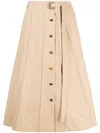 Rejina Pyo Noor Pleated Midi Skirt In Brown