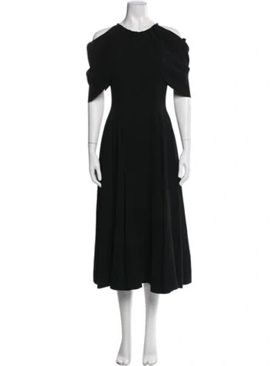 Pre-owned Rejina Pyo Off-the-shoulder Midi Length Dress In Black