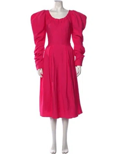 Pre-owned Rejina Pyo Off-the-shoulder Midi Length Dress In Pink