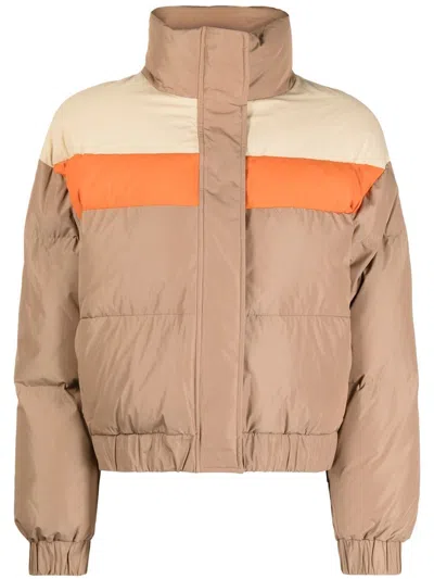Rejina Pyo Otis Colour-block Puffer Jacket In Brown