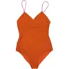 Rejina Pyo Ava Two-tone Swimsuit In Paprika