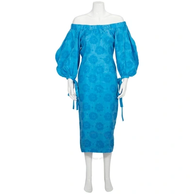 Rejina Pyo Rejina Ladies Pyo Ellis Floral-print Bandeau Midi Dress In Blue