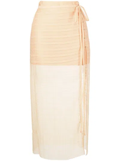Rejina Pyo Reya Layered Midi Skirt In Orange